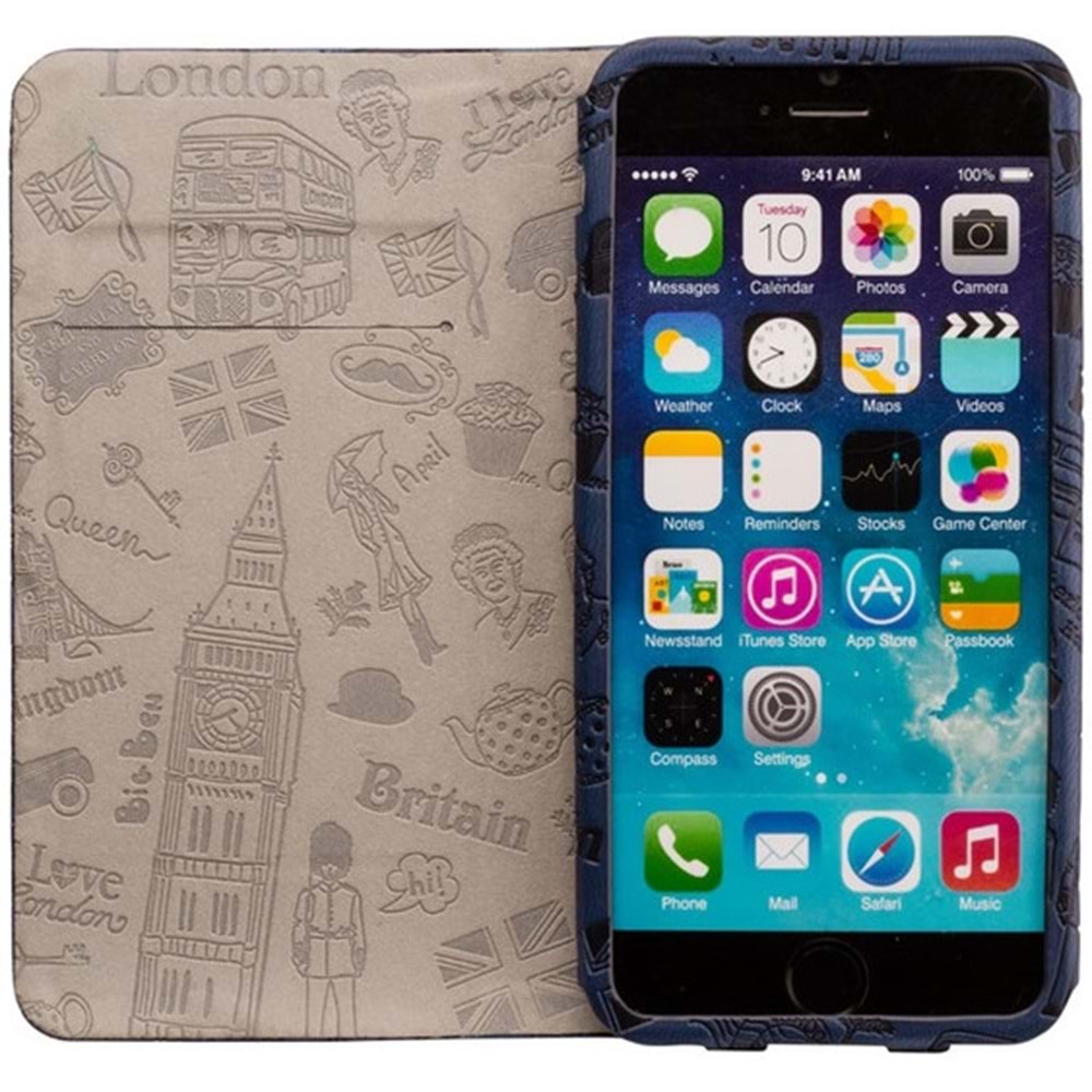 Ozaki Travel iPhone 6+ Plus ve 6S+ Plus için Kapaklı Kılıf, Cüzdan Kılıf