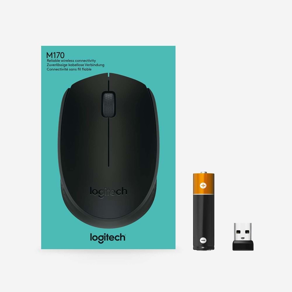Logitech M171 USB Alıcılı Kablosuz Mouse, Siyah