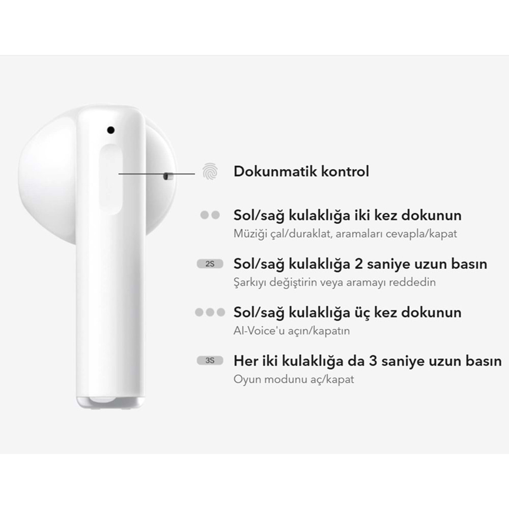 Honor Choice Earbuds X2 TWS Kulak İçi Bluetooth Kulaklık, Beyaz