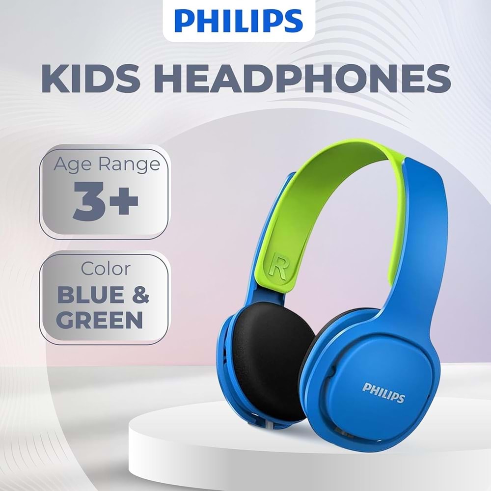 Philips Kids SHK2000BL Kulak Üstü Kulaklık, Mavi
