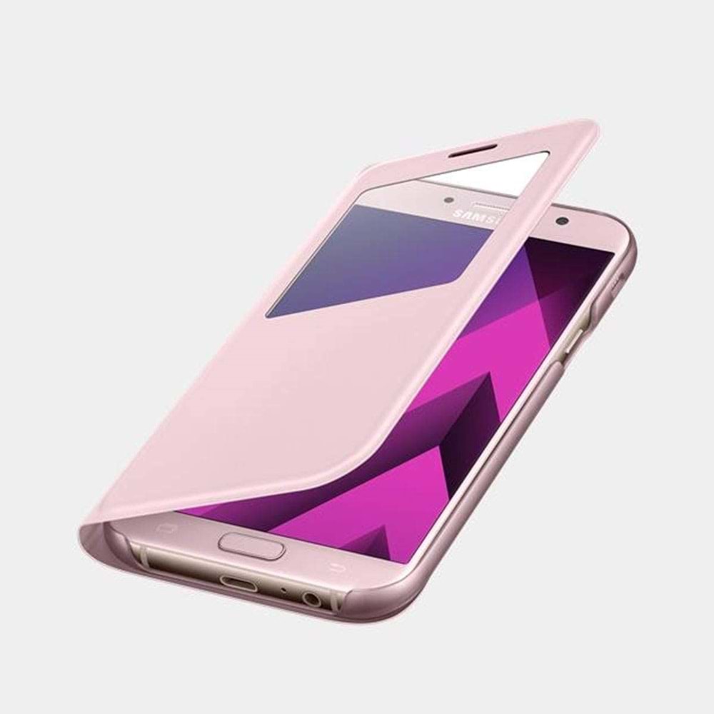 Samsung Galaxy A7 2017 S-View Standing Cover Pencereli Kılıf, Rose Gold EF-CA720PPEGWW
