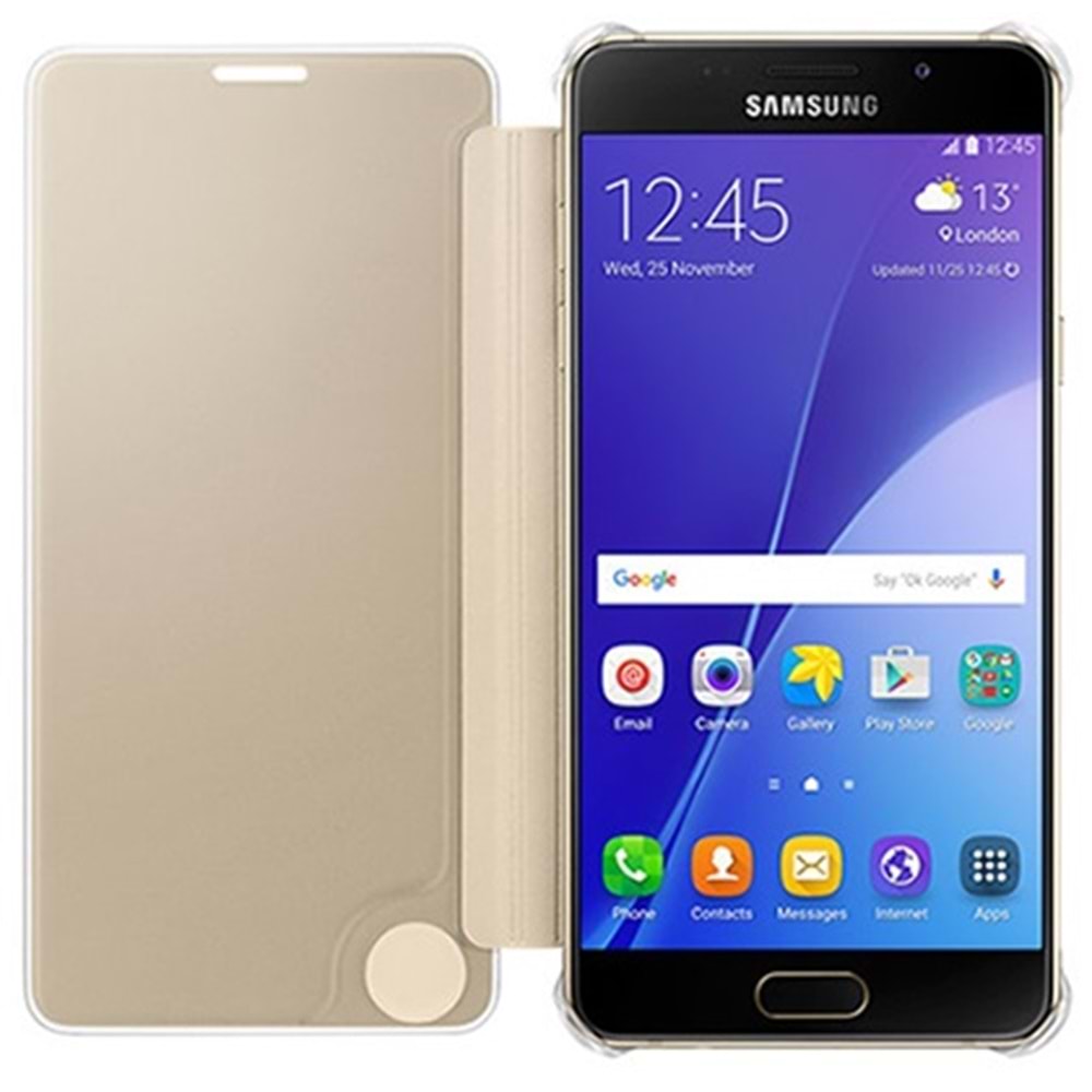 Samsung Galaxy A5 2016 Clear View Cover Akıllı Kılıf, Gold EF-ZA510CFEGWW