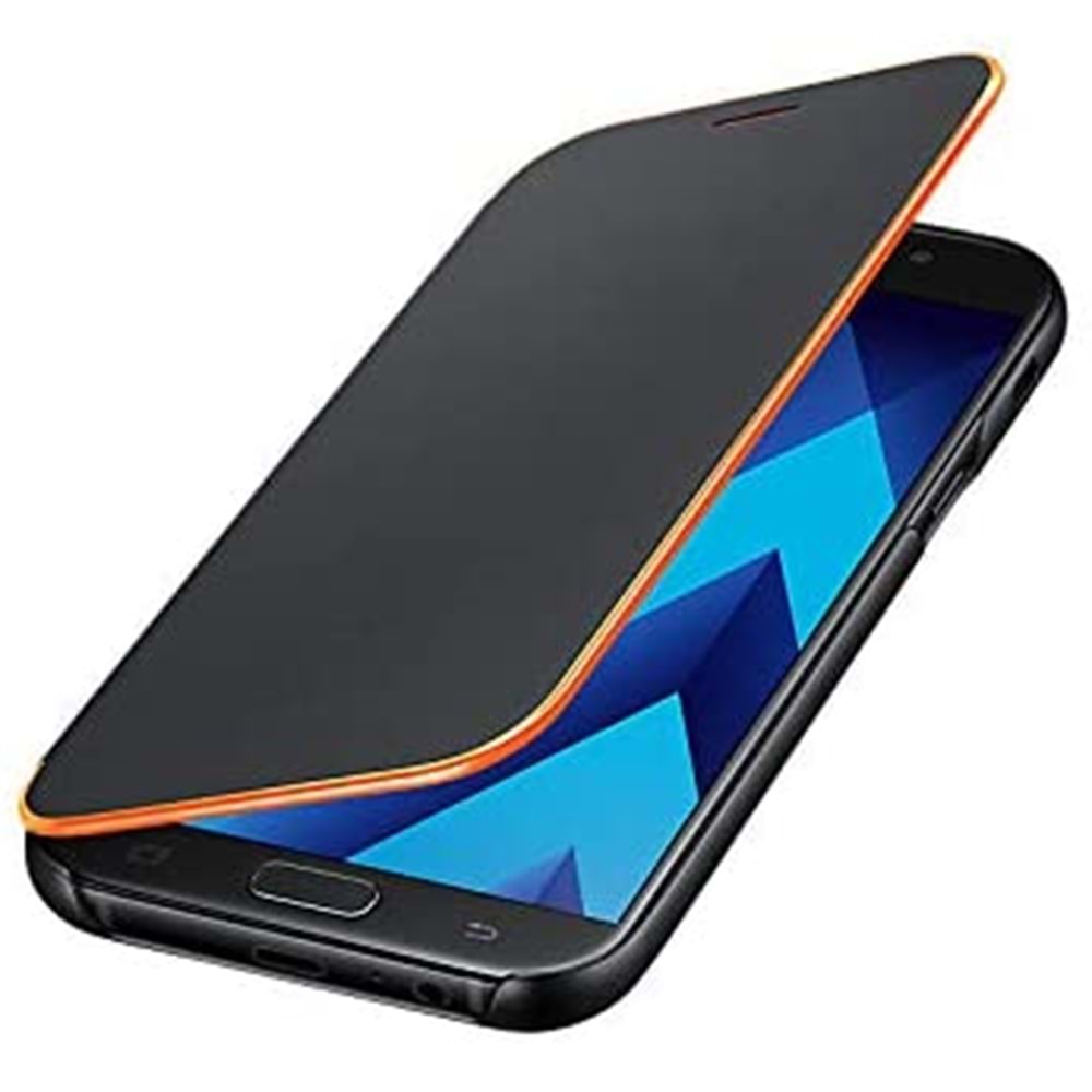 Samsung Galaxy A7 2017 Neon Flip Wallet Kapaklı Kılıf, Siyah EF-FA720PBEGWW