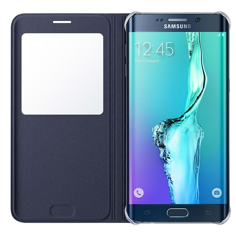 Samsung Galaxy S6 Edge+ Plus S-View Pencereli Kapaklı Kılıf, Lacivert EF-CG928PBEGTR