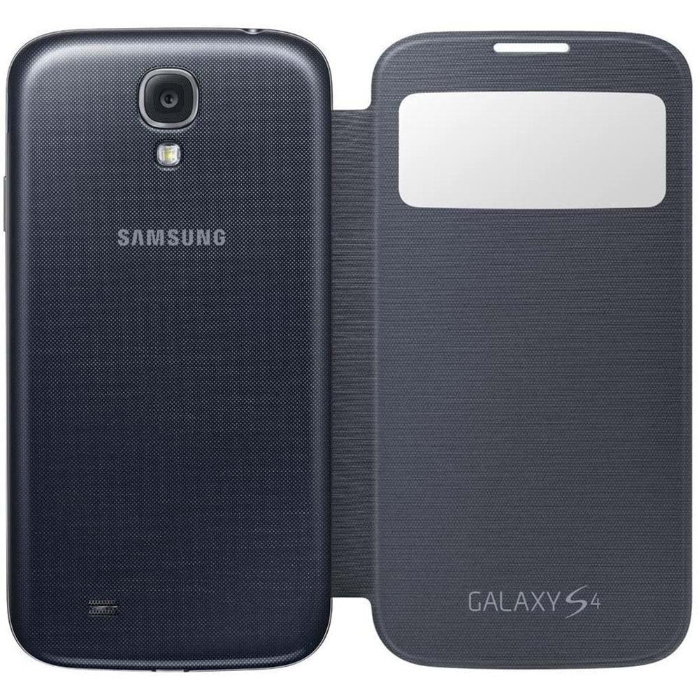 Samsung Galaxy S4 (i9500) S-View Cover Orijinal Kapaklı Kılıf, Siyah EF-CI950BBEGWW