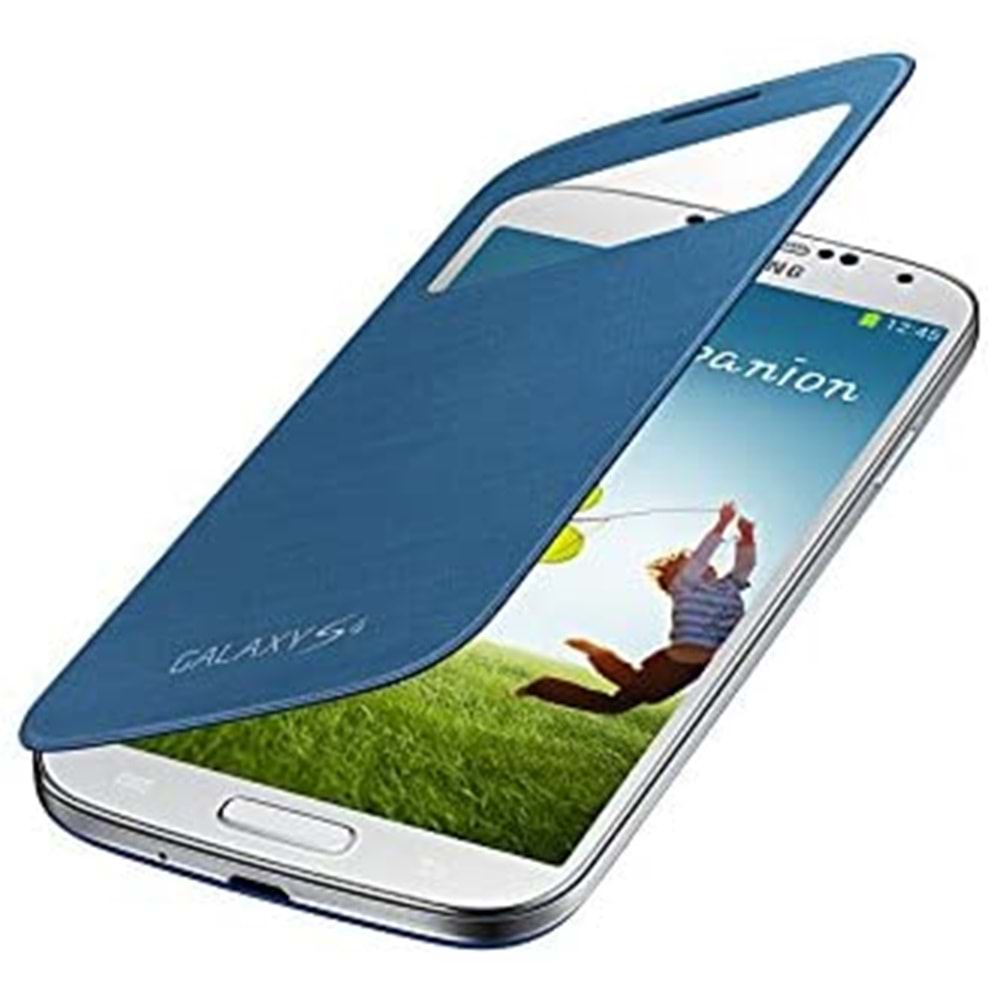 Samsung Galaxy S4 (i9500) S-View Cover Orijinal Kapaklı Kılıf, Koyu Mavi EF-CI950BLEGWW
