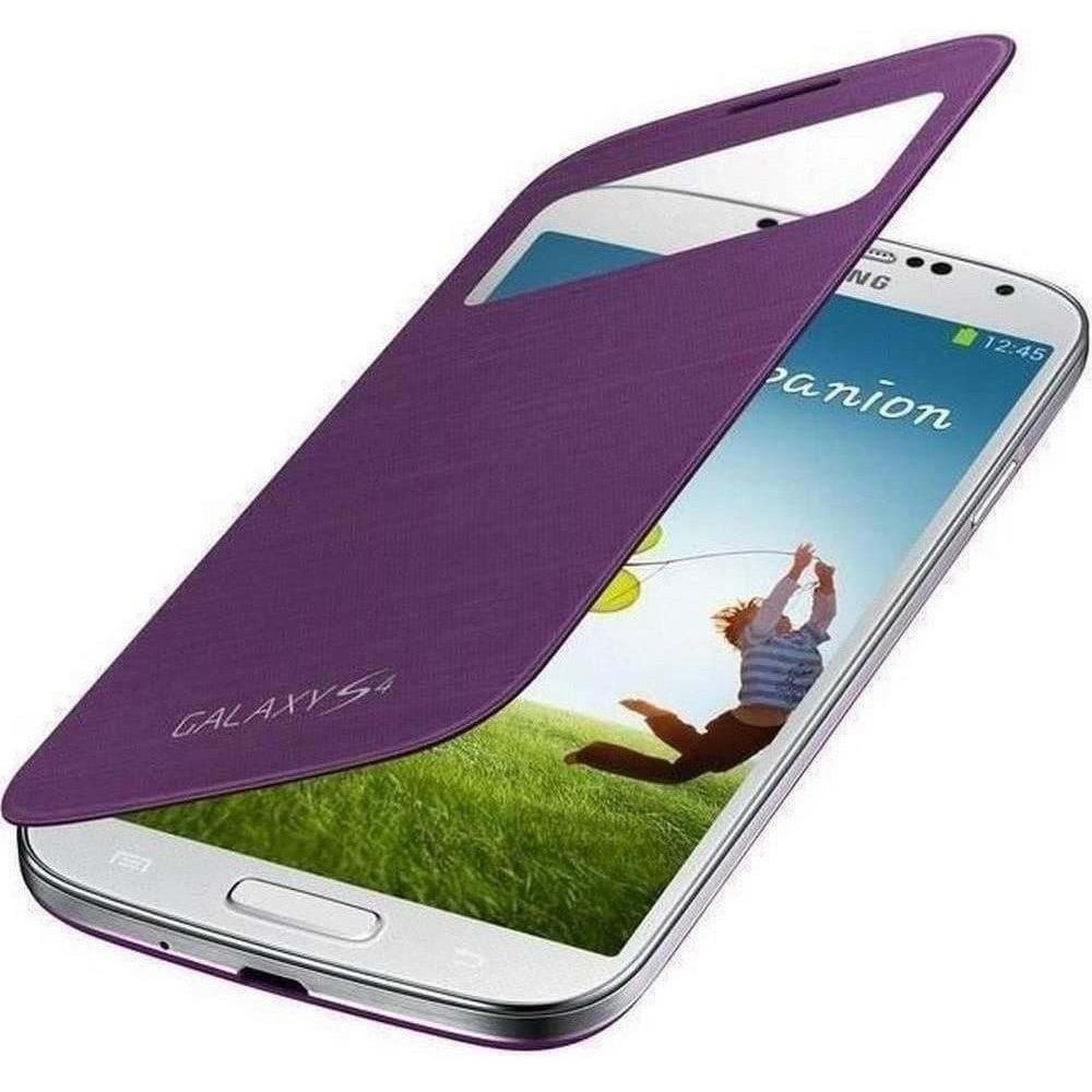 Samsung Galaxy S4 (i9500) S-View Cover Orijinal Kapaklı Kılıf, Mor EF-CI950BVEGWW