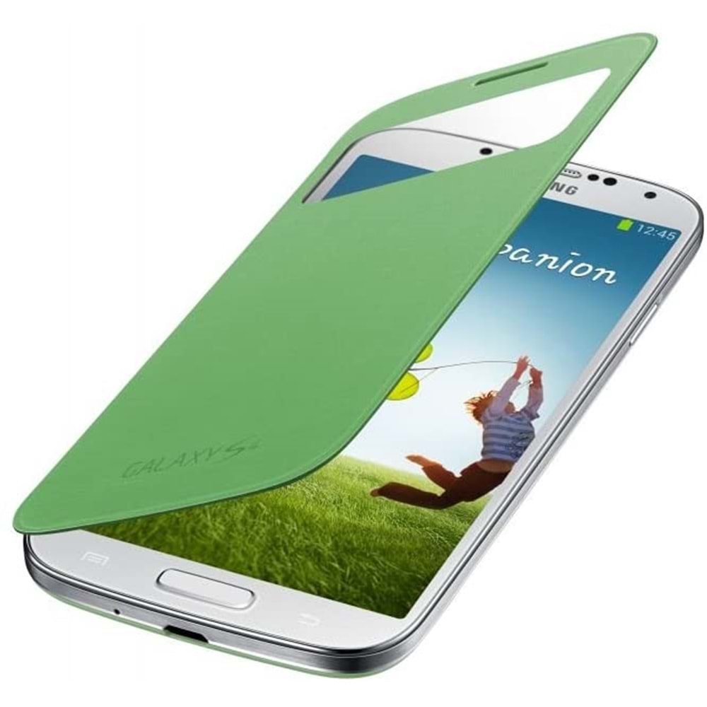 Samsung Galaxy S4 (i9500) S-View Cover Orijinal Kapaklı Kılıf, Yeşil EF-CI950BGEGWW