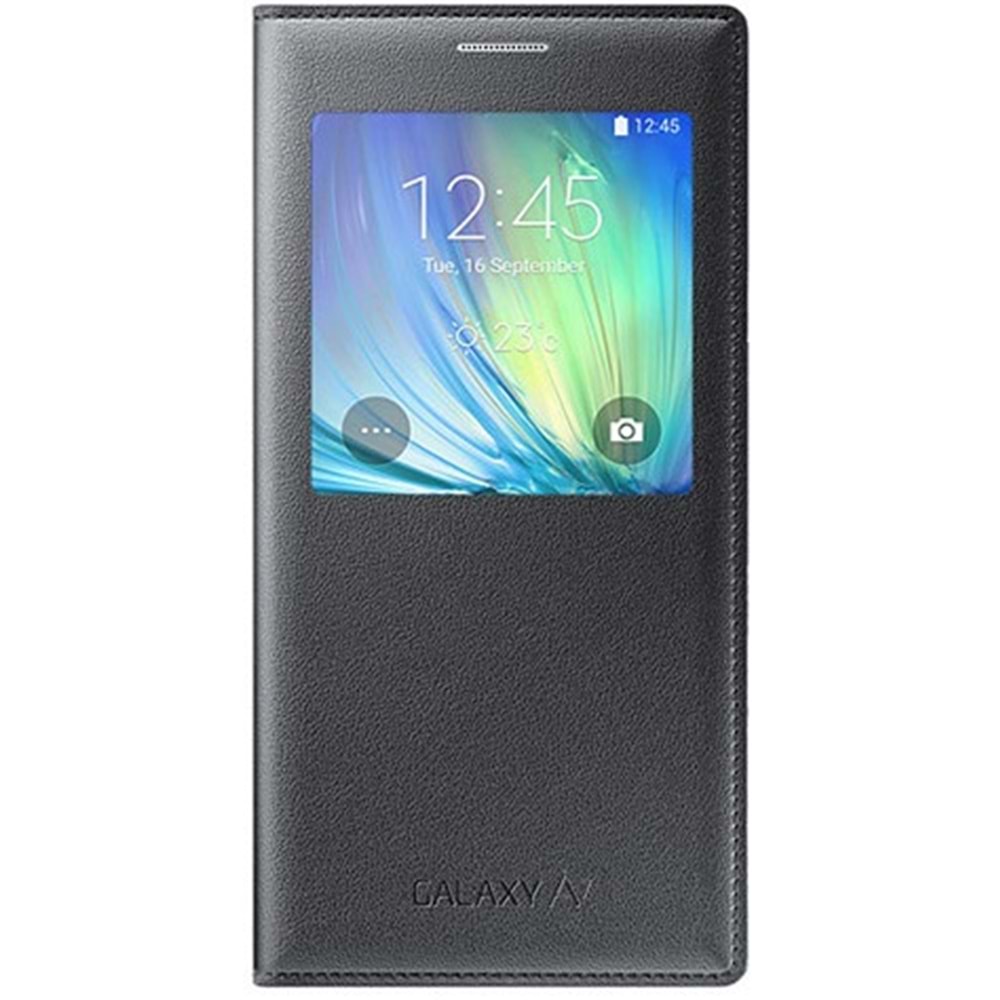 Samsung Galaxy A7 2015 (SM-A700) S-View Cover Kapaklı Kılıf, Siyah
