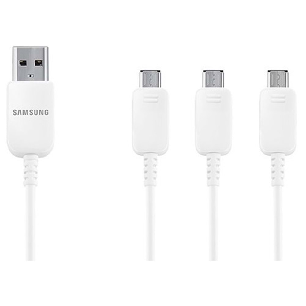 Samsung Çoklu Şarj Kablosu (3 Micro USB) 1.3mt ET-TG900U, Beyaz