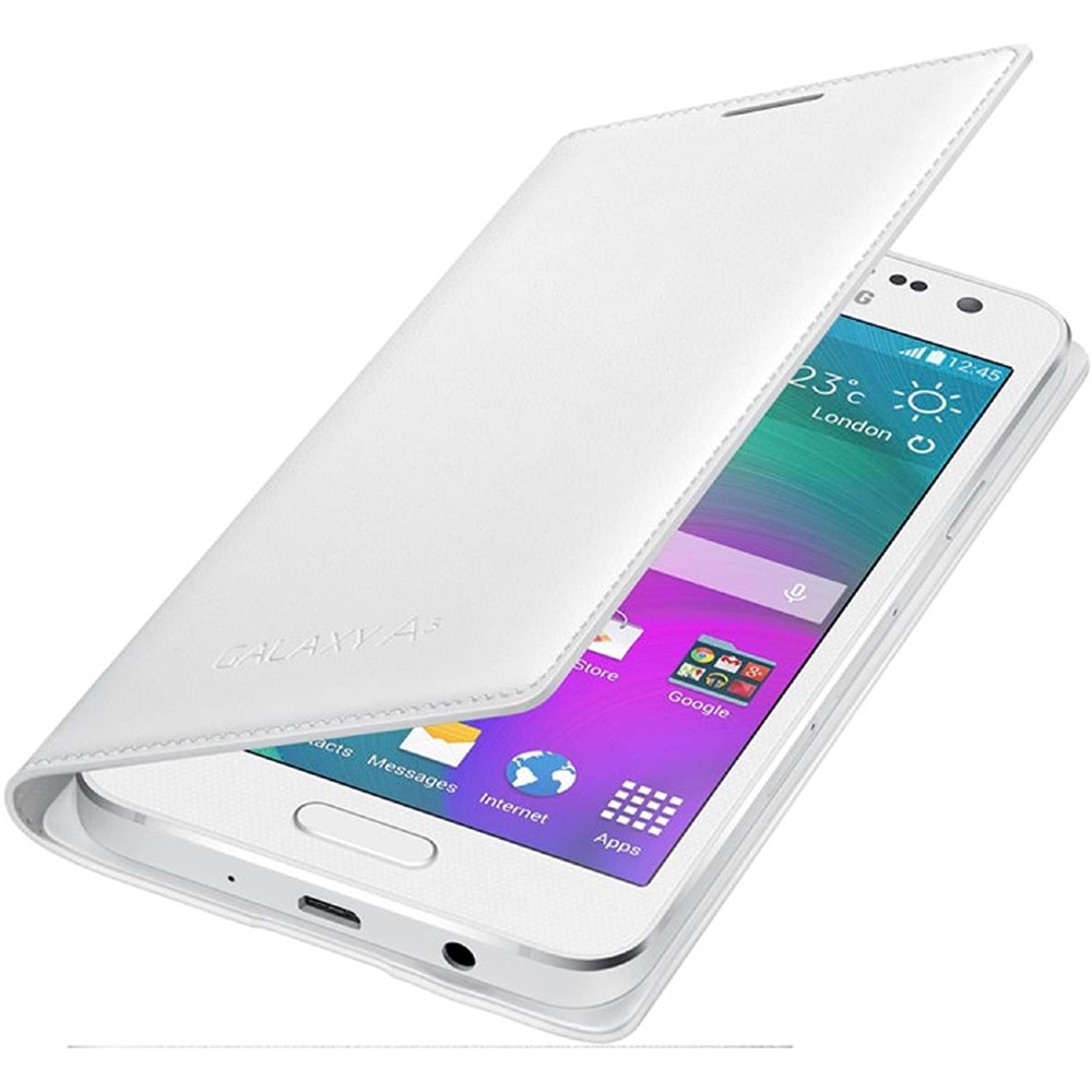 Samsung Galaxy A3 2015 (SM-A300) Flip Wallet Cüzdan Kılıf, Beyaz EF-FA300BWEGWW