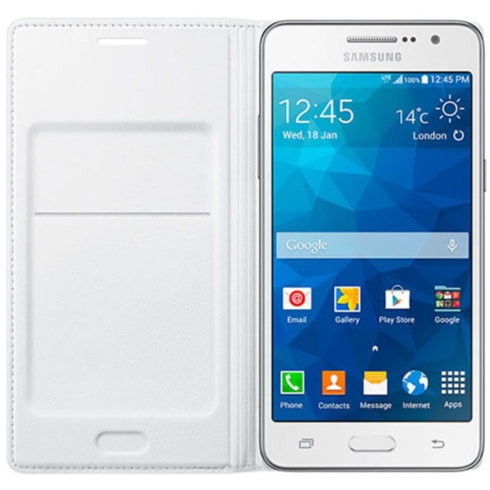 Samsung Galaxy Grand Prime Flip Wallet Kılıf, Beyaz EF-WG530BWSEGWW