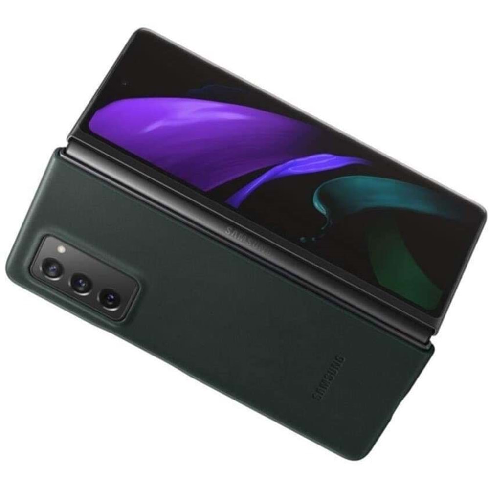 Samsung Galaxy Z Fold2 Deri Kılıf Lether Cover EF-VF916L, Yeşil