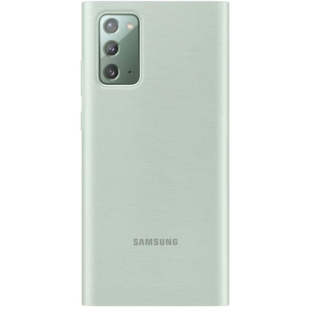 Samsung Galaxy Note20 için Clear View Kapaklı Kılıf, Yeşil EF-ZN980CMEGTR