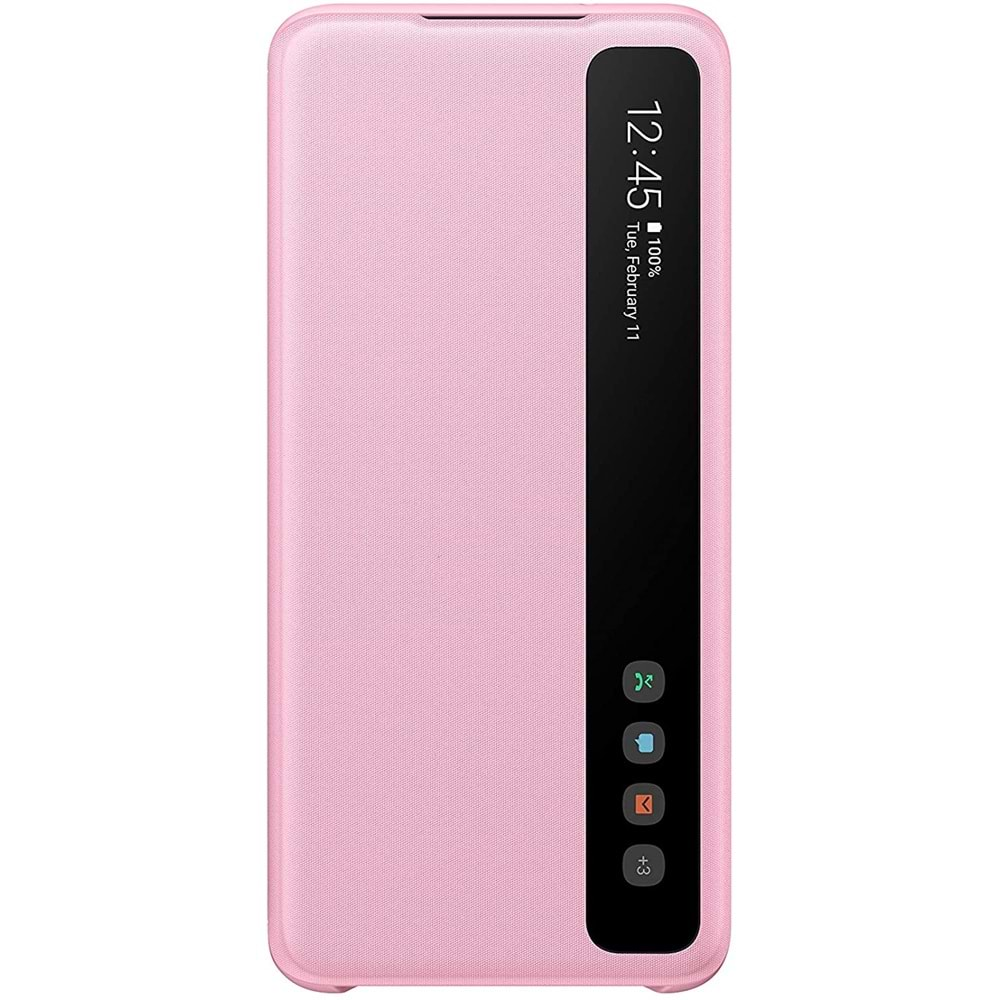 Samsung Galaxy S20 Clear View Cover Akıllı Kılıf, Pembe EF-ZG980CPEGWW