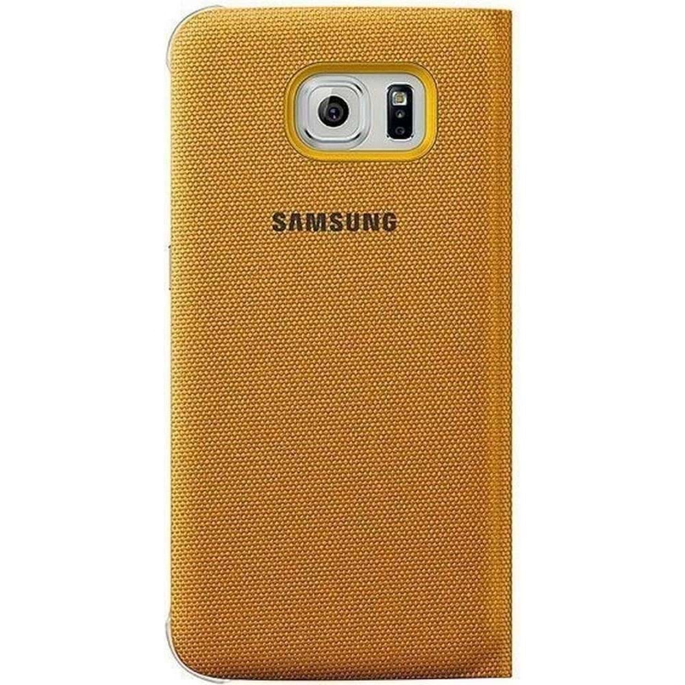Samsung Galaxy S6 Flip Wallet (Tekstil) Kapaklı Kılıf, Sarı ?EF-WG920BYEGWW