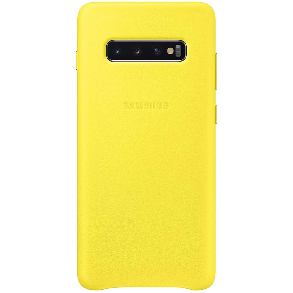 Samsung Galaxy S10e Leather Cover Deri Kılıf, Sarı EF-VG970LYEGWW