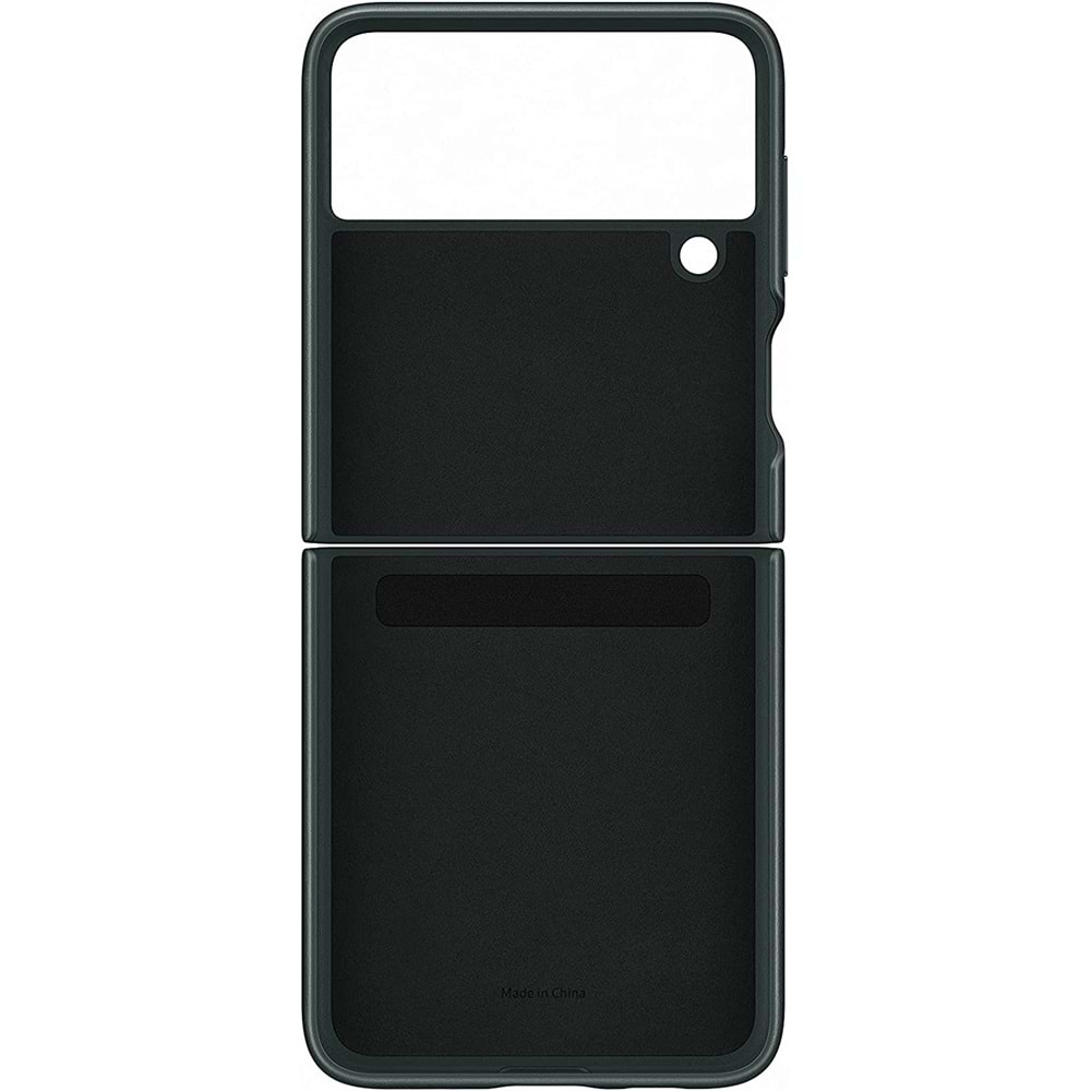 Samsung Galaxy Z Flip3 5G Deri Kılıf, Yeşil Hakiki Deri Lether Cover EF-VF711