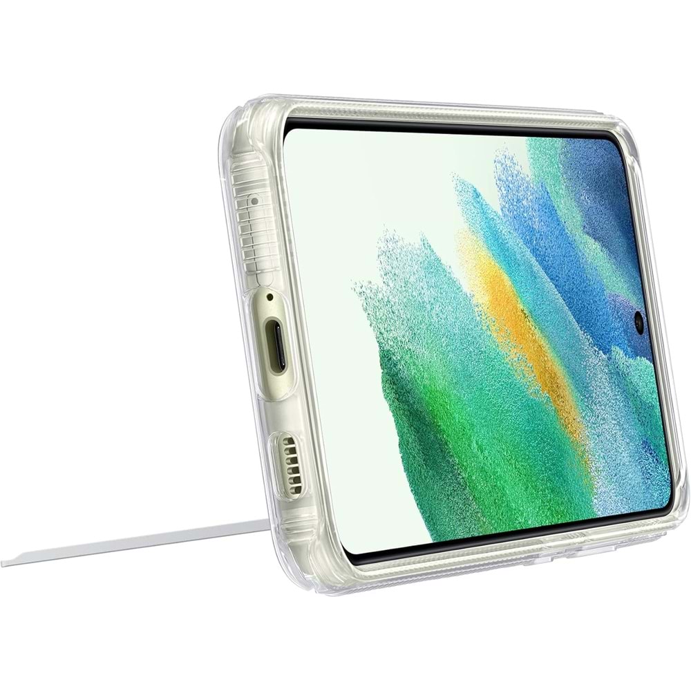 Samsung Galaxy S21 FE Standing Cover EF-JG990 Ayaklı Şeffaf Kılıf