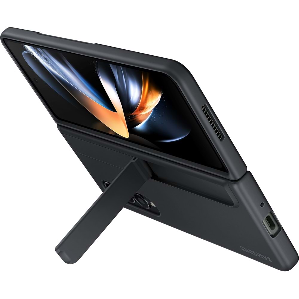 Samsung Galaxy Z Fold 4 Standlı Kalemli Deri Kılıf EF-OF93PC Siyah