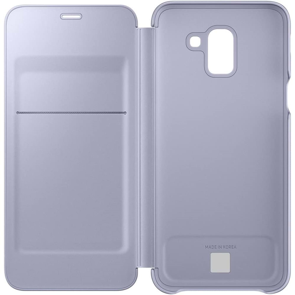 Samsung Galaxy J6 Flip Wallet Cover Kapaklı Cüzdan Kılıf, Mor EF-WJ600C