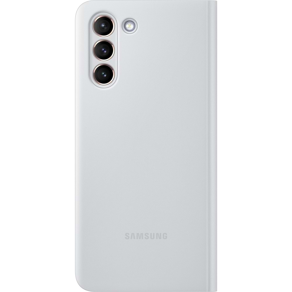 Samsung Galaxy S21 5G Smart Clear View Kapaklı Kılıf, Gri EF-ZG991CJEGTR