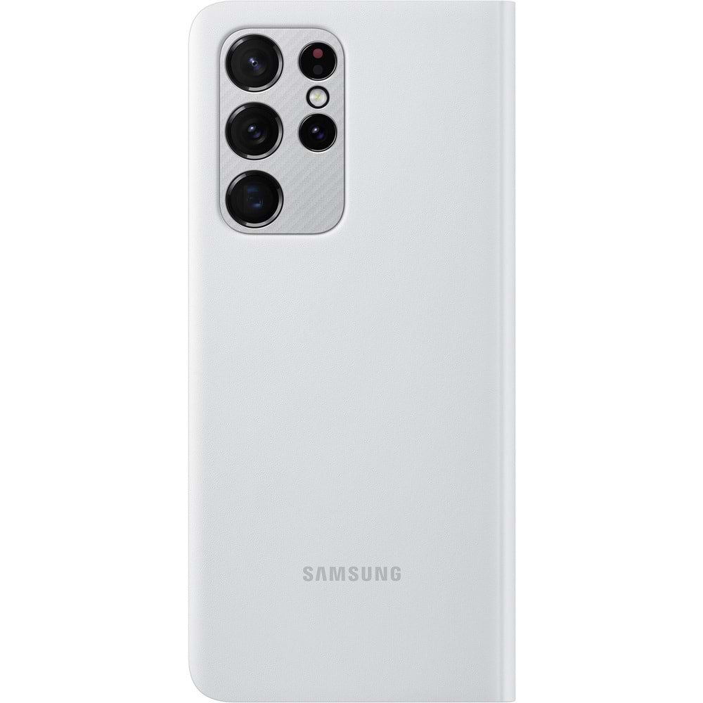 Samsung Galaxy S21 Ultra için Smart Clear View Kapaklı Kılıf, Gri EF-ZG998