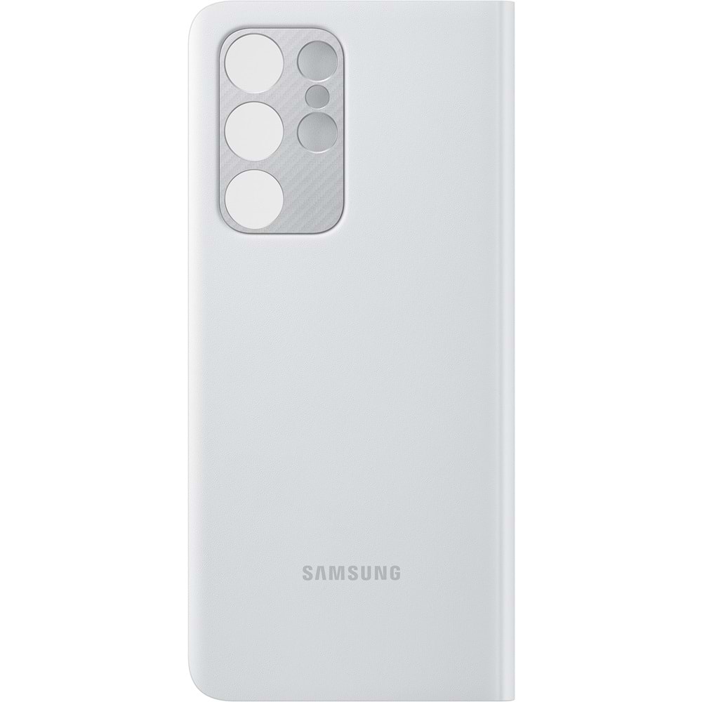 Samsung Galaxy S21 Ultra için Smart Clear View Kapaklı Kılıf, Gri EF-ZG998