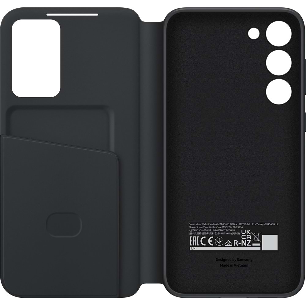 Samsung Galaxy S23+ Plus Akıllı Ekranlı Kılıf Smart View Wallet Case, Siyah EF-ZS916C