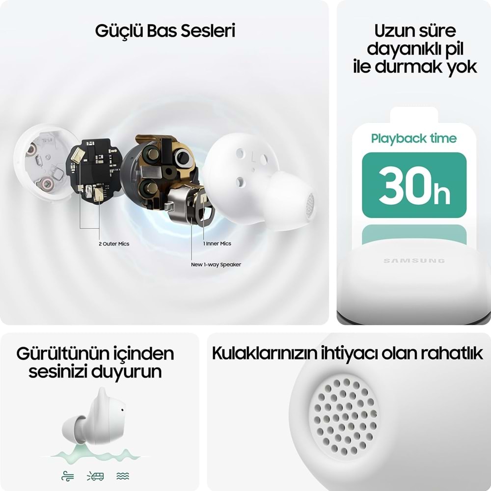 OUTLET Samsung Galaxy Buds FE Kablosuz True Wireless Kulaklık, Grafit