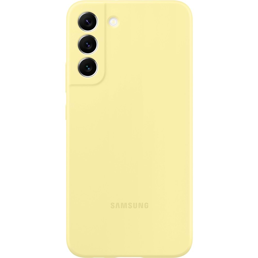 Samsung Galaxy S22 Plus Silikon Kılıf S22+ Silicone Cover, Sarı EF-PS906