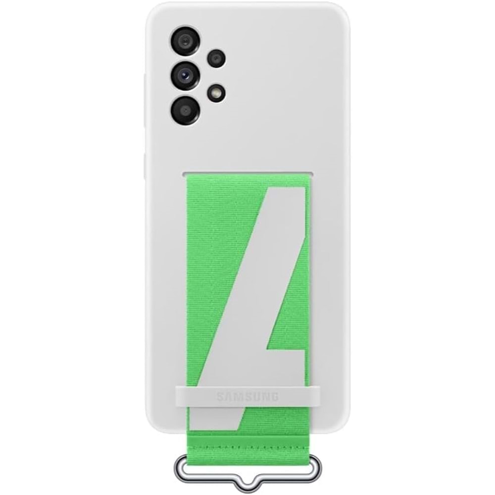 Samsung Galaxy A73 5G Kordonlu Kayışlı Silikon Kılıf Strap Cover, Beyaz