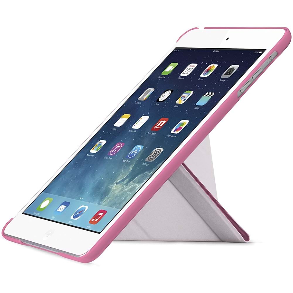 Ozaki Slim-Y iPad Air 1. Nesil A1474, A1475 ve A1476 için Kılıf Uyku Modlu, Fuşya