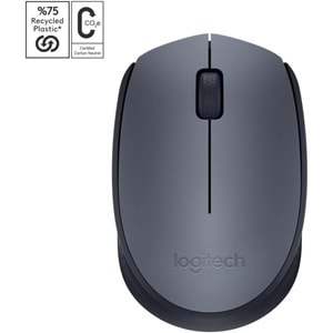 Logitech M170 USB Alıcılı Kablosuz Mouse, Gri