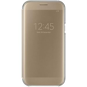 Samsung Galaxy A7 2017 Clear View Cover Akıllı Kılıf, Gold EF-ZA720CFEGWW