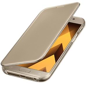Samsung Galaxy A5 2017 Clear View Cover Akıllı Kılıf, Gold EF-ZA520CFEGWW
