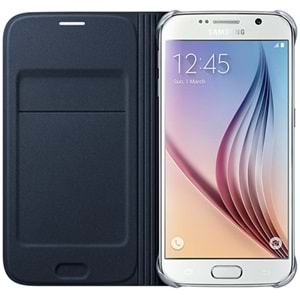 Samsung Galaxy S6 Flip Wallet (Tekstil) Kapaklı Kılıf, Siyah EF-WG920BBEGWW