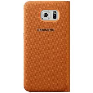Samsung Galaxy S6 S-View Cover (Tekstil) Orjinal Kapaklı Kılıf,Turuncu