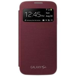 Samsung Galaxy S4 (i9500) S-View Cover Orijinal Kapaklı Kılıf, Kırmızı EF-CI950BBEGWW