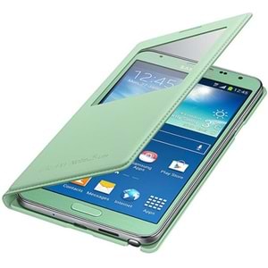 Samsung Galaxy Note 3 Neo N7500 Orjinal S-View Cover Kapaklı Kılıf, Yeşil
