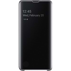 Samsung Galaxy S10e Clear View Cover Akıllı Kılıf, Siyah EF-ZG970CBEGWW