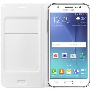 Samsung Galaxy J5 2015 (SM-J500) Flip Wallet Cüzdan Kılıf, Beyaz EF-WJ500BWEGWW