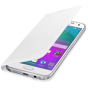 Samsung Galaxy E5 Flip Wallet Cüzdan Kılıf, Beyaz EF-WE500BWEGWW