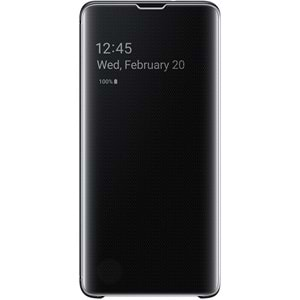 Samsung Galaxy S10 Clear View Cover Akıllı Kılıf, Siyah EF-ZG973CBEGWW