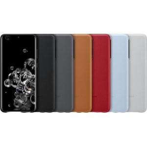 Samsung Galaxy S20 Ultra için Deri Kılıf Lether Cover, Kırmızı EF-VG988LREGWW