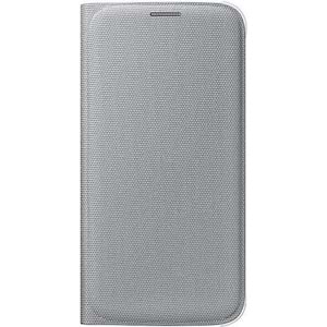 Samsung Galaxy S6 Flip Wallet (Tekstil) Orijinal Kapaklı Kılıf, Gümüş