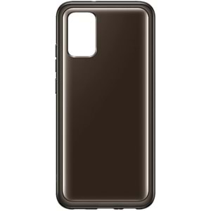 Samsung Galaxy A02s Soft Clear Cover Yumuşak Şeffaf Kılıf, Siyah EF-QA025T