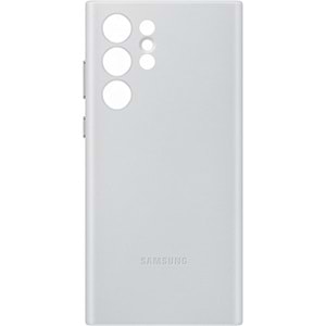 Samsung Galaxy S22 Ultra EF-VS908 için Hakiki Deri Kılıf, Gri Lether Cover