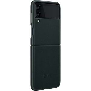Samsung Galaxy Z Flip3 5G Deri Kılıf, Yeşil Hakiki Deri Lether Cover EF-VF711