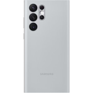 Samsung Galaxy S22 Ultra Akıllı LED Ekranlı Kılıf Smart LED View Cover, Gümüş EF-NS908
